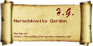 Herschkovits Gordon névjegykártya